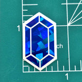 Blue Rupee Gems Die Cut Sticker Set, sparkly sapphire stickers for gamers, tumblers, journals, scrapbooks and crafts