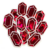 Gold Rupee Gems Die Cut Sticker Set, sparkly treasure stickers for gamers, tumblers, journals, scrapbooks and crafts
