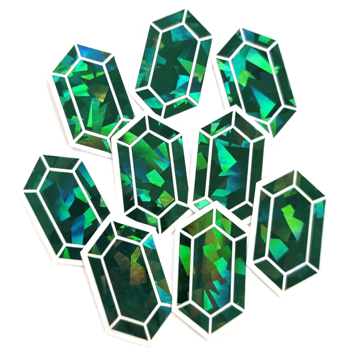 Blue Rupee Gems Die Cut Sticker Set, sparkly sapphire stickers for gamers, tumblers, journals, scrapbooks and crafts