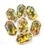 Gold Rupee Gems Die Cut Sticker Set, sparkly treasure stickers for gamers, tumblers, journals, scrapbooks and crafts