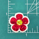 Red Retro Flower Die-Cut Stickers.