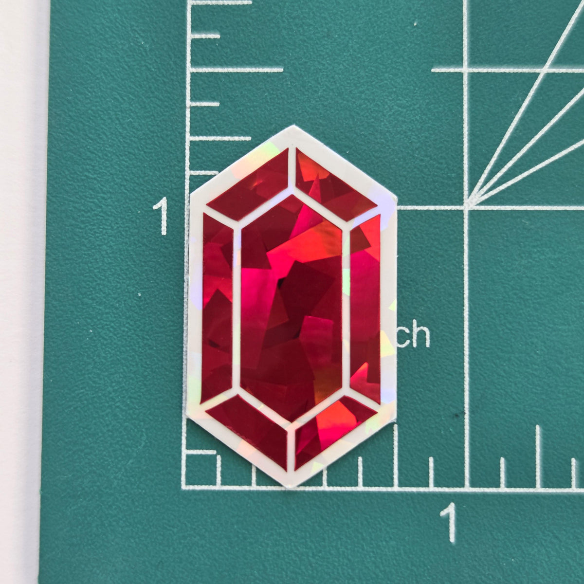 Red Rupee Gems Die Cut Sticker Set, multicolor sparkly stickers for gamers, tumblers, journals, scrapbooks and crafts