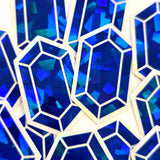 Blue Rupee Gems Die Cut Sticker Set, sparkly sapphire stickers for gamers, tumblers, journals, scrapbooks and crafts