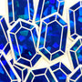 Blue Rupee Gems Die Cut Sticker Set, sparkly sapphire stickers for gamers, tumblers, journals, scrapbooks and crafts