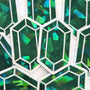 Green Rupee Gems Die Cut Sticker Set, sparkly emerald stickers for gamers, tumblers, journals, scrapbooks and crafts