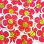 Neon Pink Retro Flower Die-Cut Stickers.