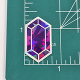 Purple Rupee Gems Die Cut Sticker Set, sparkly amethyst treasure stickers for gamers, tumblers, journals, scrapbooks and crafts