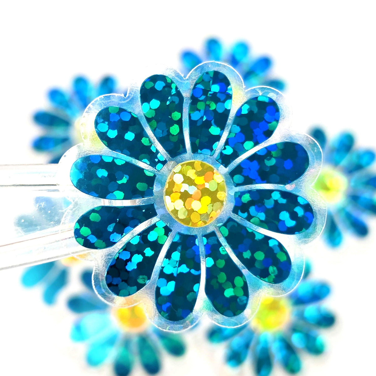 Turquoise Daisy Flower Die-Cut Sticker Set
