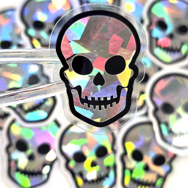 Sparkly Skulls Die Cut Sticker Set for Halloween, spooky season crafts