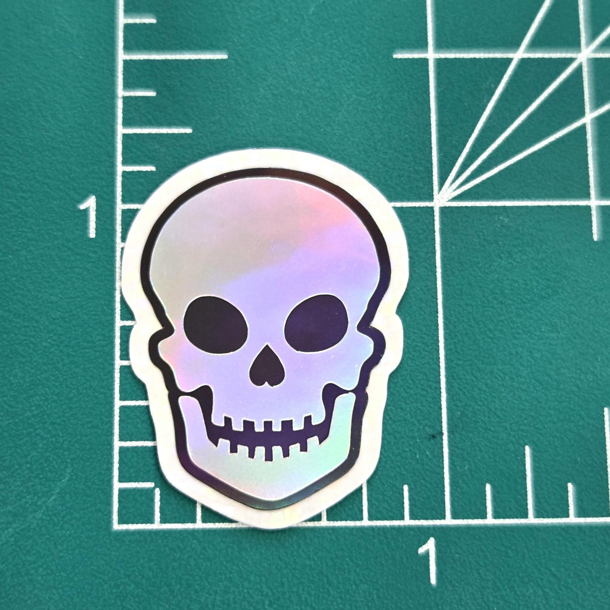 Holographic Skulls Die Cut Sticker Set for Halloween, spooky season crafts