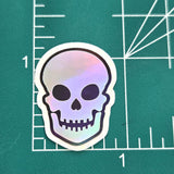 Holographic Skulls Die Cut Sticker Set for Halloween, spooky season crafts