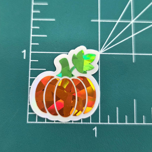 Orange Pumpkin Die Cut Stickers for Autumn crafts, Halloween projects, Scrapbook page embellishments.