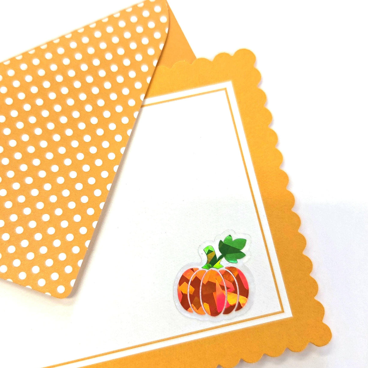 Orange Pumpkin Die Cut Stickers for Autumn crafts, Halloween projects, Scrapbook page embellishments.