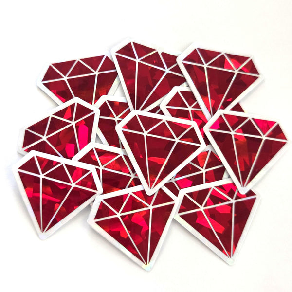 Diamond Gems Die Cut Sticker Set, multicolor sparkly stickers for tumblers, journals, scrapbooks and crafts