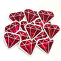 Red Diamonds Die Cut Sticker Set, multicolor sparkly stickers for tumblers, journals, scrapbooks and crafts