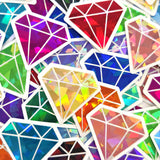 Hot Pink Diamonds Die Cut Sticker Set, multicolor sparkly stickers for tumblers, journals, scrapbooks and crafts