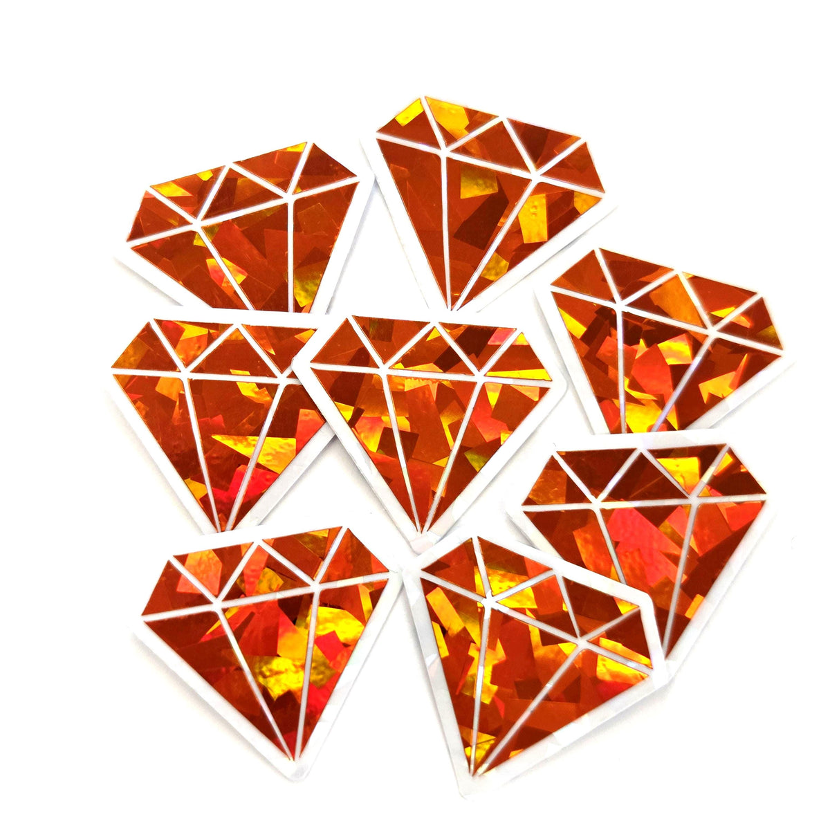 Purple Diamond Gems Die Cut Sticker Set, multicolor sparkly stickers for tumblers, journals, scrapbooks and crafts