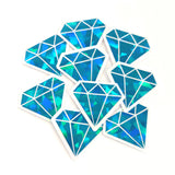 White Diamond Gems Die Cut Sticker Set, multicolor sparkly stickers for tumblers, journals, scrapbooks and crafts