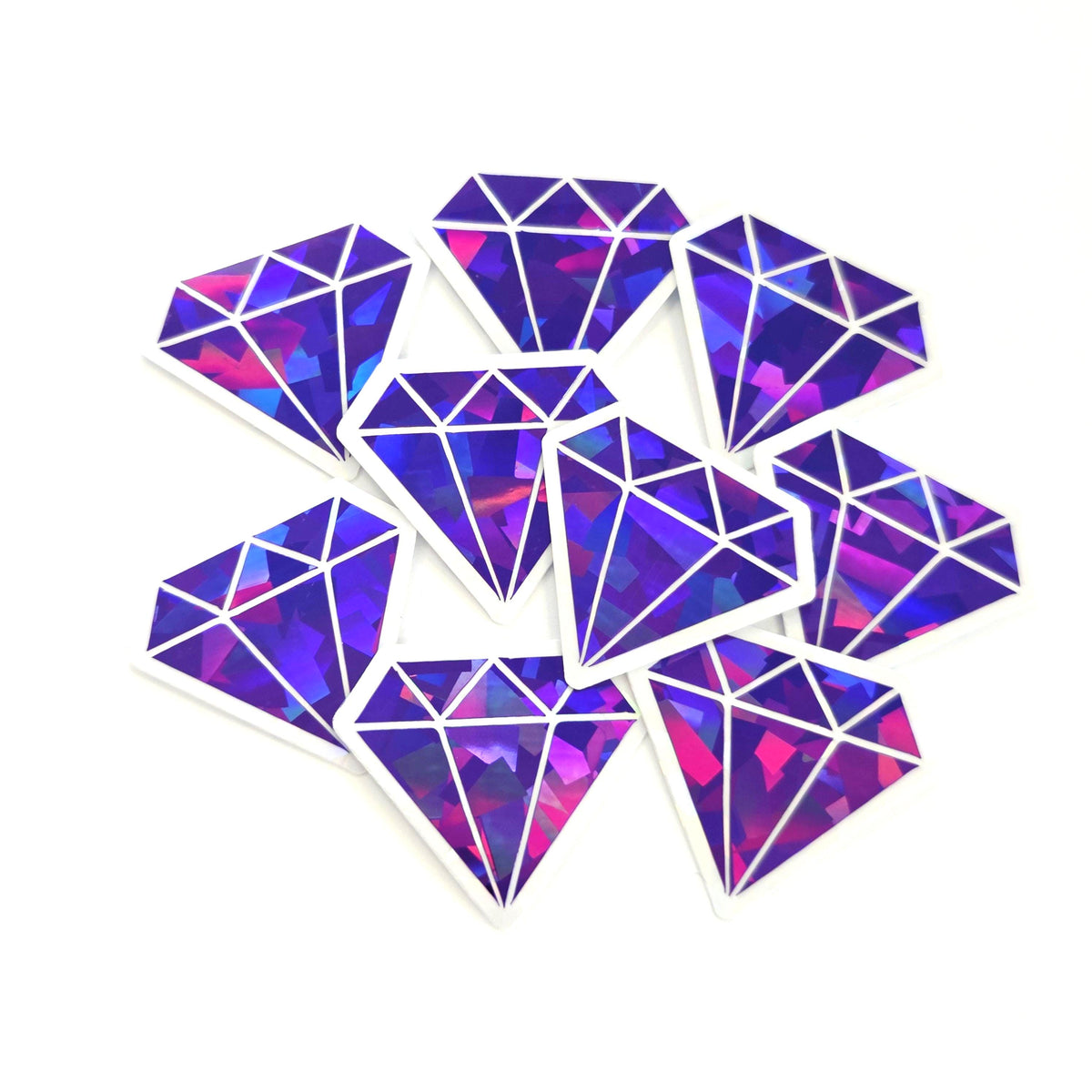 Black Diamond Gems Die Cut Sticker Set, multicolor sparkly stickers for tumblers, journals, scrapbooks and crafts