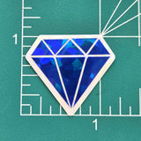 Sapphire Blue Diamond Gems Die Cut Sticker Set, multicolor sparkly stickers for tumblers, journals, scrapbooks and crafts