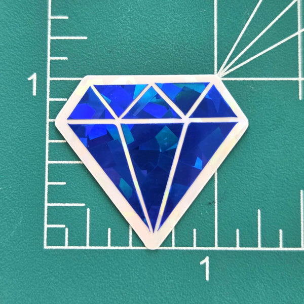 Sapphire Blue Diamond Gems Die Cut Sticker Set, multicolor sparkly stickers for tumblers, journals, scrapbooks and crafts