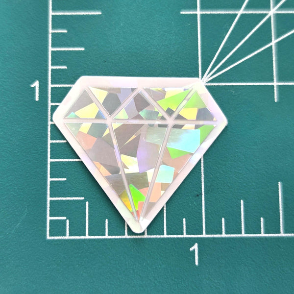 White Diamond Gems Die Cut Sticker Set, multicolor sparkly stickers for tumblers, journals, scrapbooks and crafts