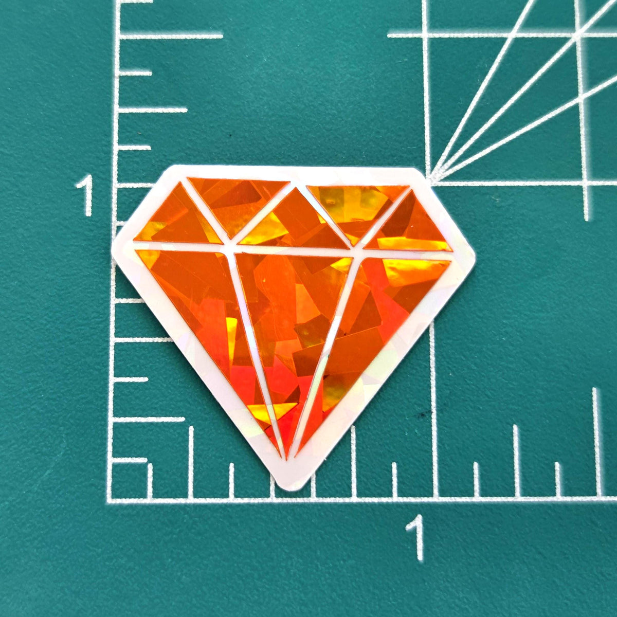 Orange Diamond Gems Die Cut Sticker Set, multicolor sparkly stickers for tumblers, journals, scrapbooks and crafts