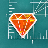 Orange Diamond Gems Die Cut Sticker Set, multicolor sparkly stickers for tumblers, journals, scrapbooks and crafts