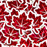 Maple Leaf Die-Cut Sticker Set for Autumn and Halloween craft projects, fall seasonal decor, ID badge stickers