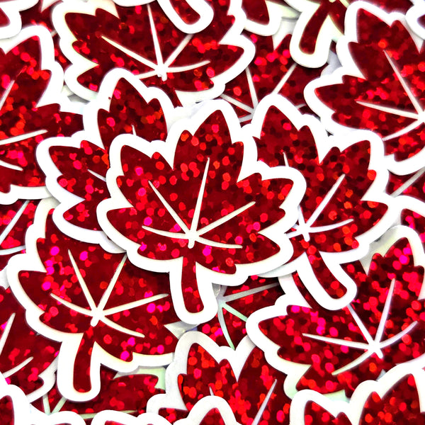 Maple Leaf Die-Cut Sticker Set for Autumn and Halloween craft projects, fall seasonal decor, ID badge stickers
