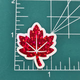 Maple Leaf Die-Cut Sticker Set for Autumn and Halloween craft projects, fall seasonal decor, ID badge stickers