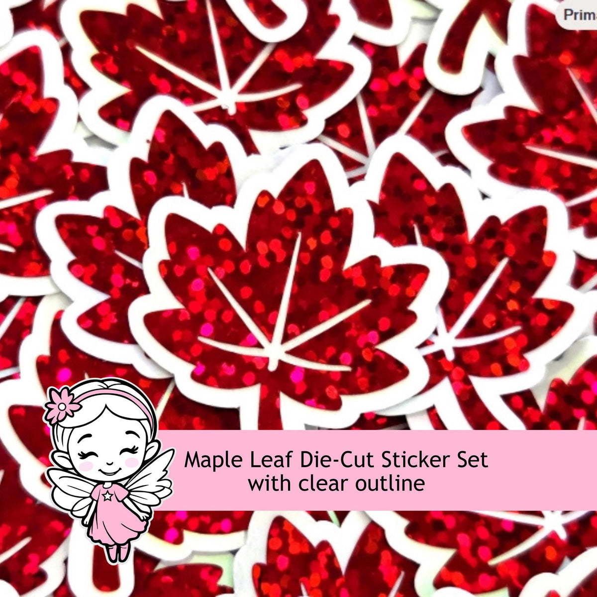Maple Leaf Die-Cut Sticker Set for Autumn and Halloween craft projects, fall seasonal decor, ID badge stickers