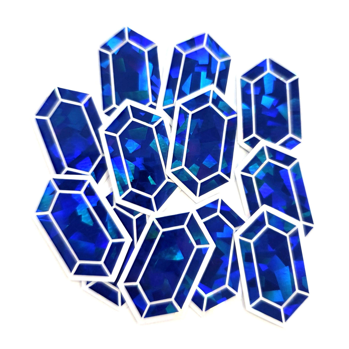 Gold Rupee Gems Die Cut Sticker Set, sparkly treasure stickers for gamers, tumblers, journals, scrapbooks and crafts
