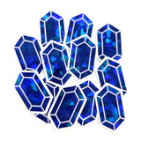 Green Rupee Gems Die Cut Sticker Set, sparkly emerald stickers for gamers, tumblers, journals, scrapbooks and crafts