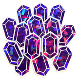 Silver Rupee Gems Die Cut Sticker Set, sparkly treasure stickers for gamers, tumblers, journals, scrapbooks and crafts