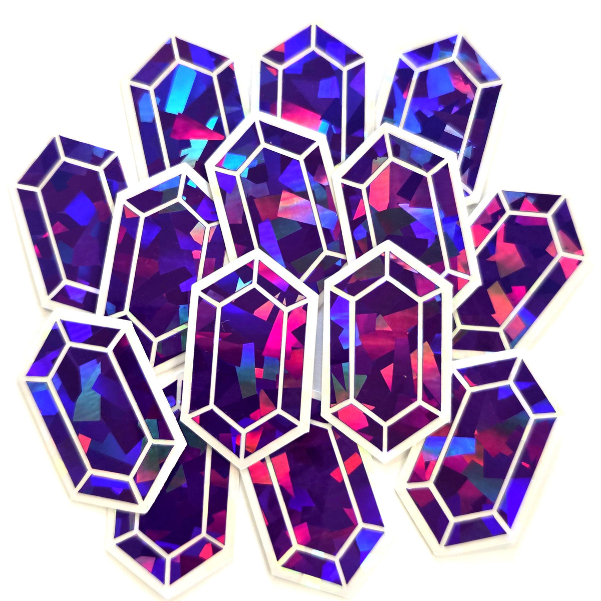 Gold Rupee Gems Die Cut Sticker Set, sparkly treasure stickers for gamers, tumblers, journals, scrapbooks and crafts
