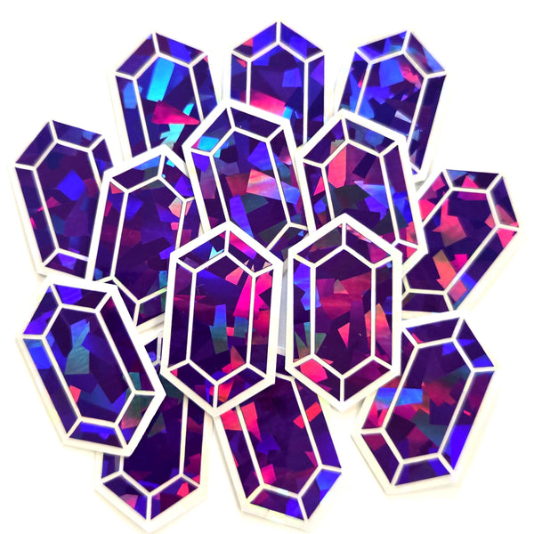 Gold Rupee Gems Die Cut Sticker Set, sparkly treasure stickers for gamers, tumblers, journals, scrapbooks and crafts