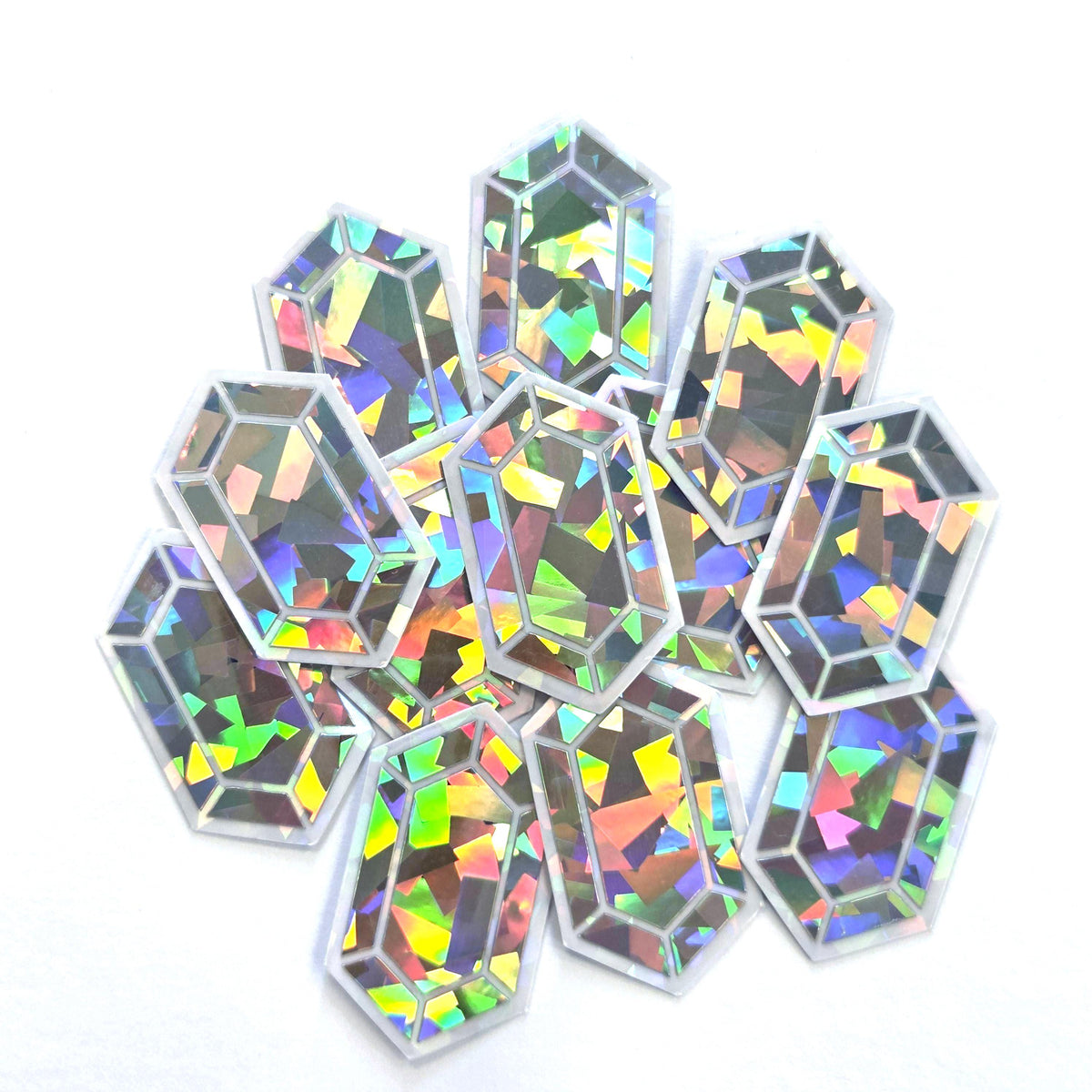 Purple Rupee Gems Die Cut Sticker Set, sparkly amethyst treasure stickers for gamers, tumblers, journals, scrapbooks and crafts