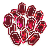 Red Rupee Gems Die Cut Sticker Set, multicolor sparkly stickers for gamers, tumblers, journals, scrapbooks and crafts