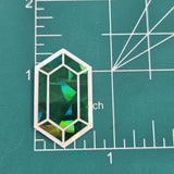 Green Rupee Gems Die Cut Sticker Set, sparkly emerald stickers for gamers, tumblers, journals, scrapbooks and crafts