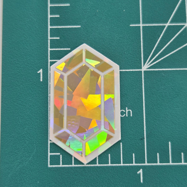 Gold Rupee Gems Die Cut Sticker Set, sparkly treasure stickers for gamers, tumblers, journals, scrapbooks and crafts