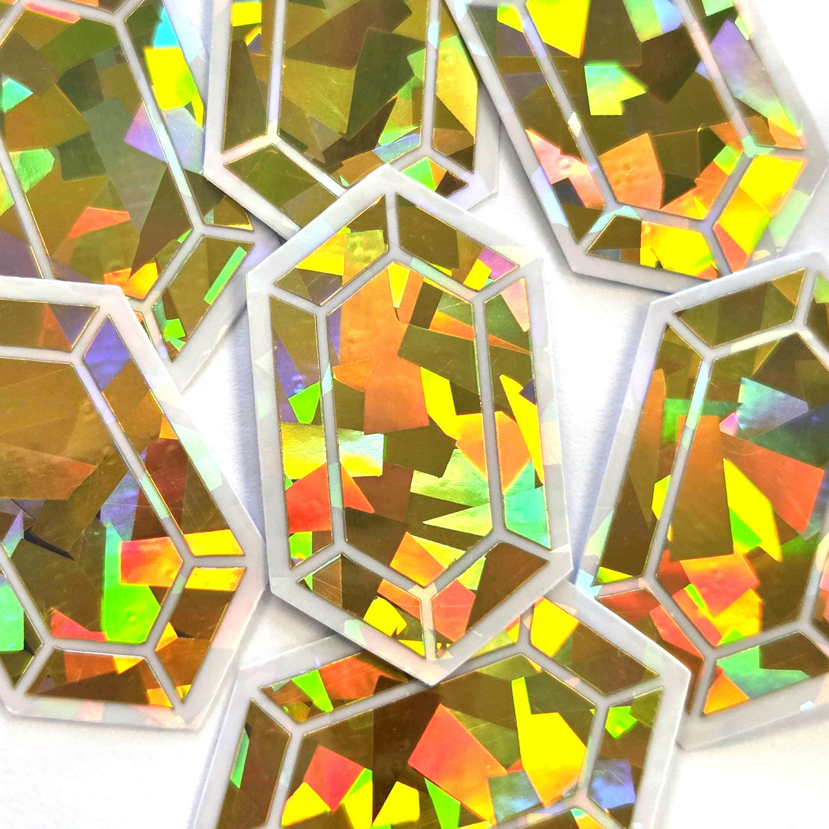 Gold Rupee Gems Die Cut Sticker Set, sparkly treasure stickers for gamers, tumblers, journals, scrapbooks and crafts