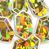 Gold Rupee Gems Die Cut Sticker Set, sparkly treasure stickers for gamers, tumblers, journals, scrapbooks and crafts