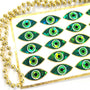 Green Eyes Sticker Sheet, set of 20 sparkly evil eye stickers for good luck spiritual protection symbol, karma charm, third eye stickers