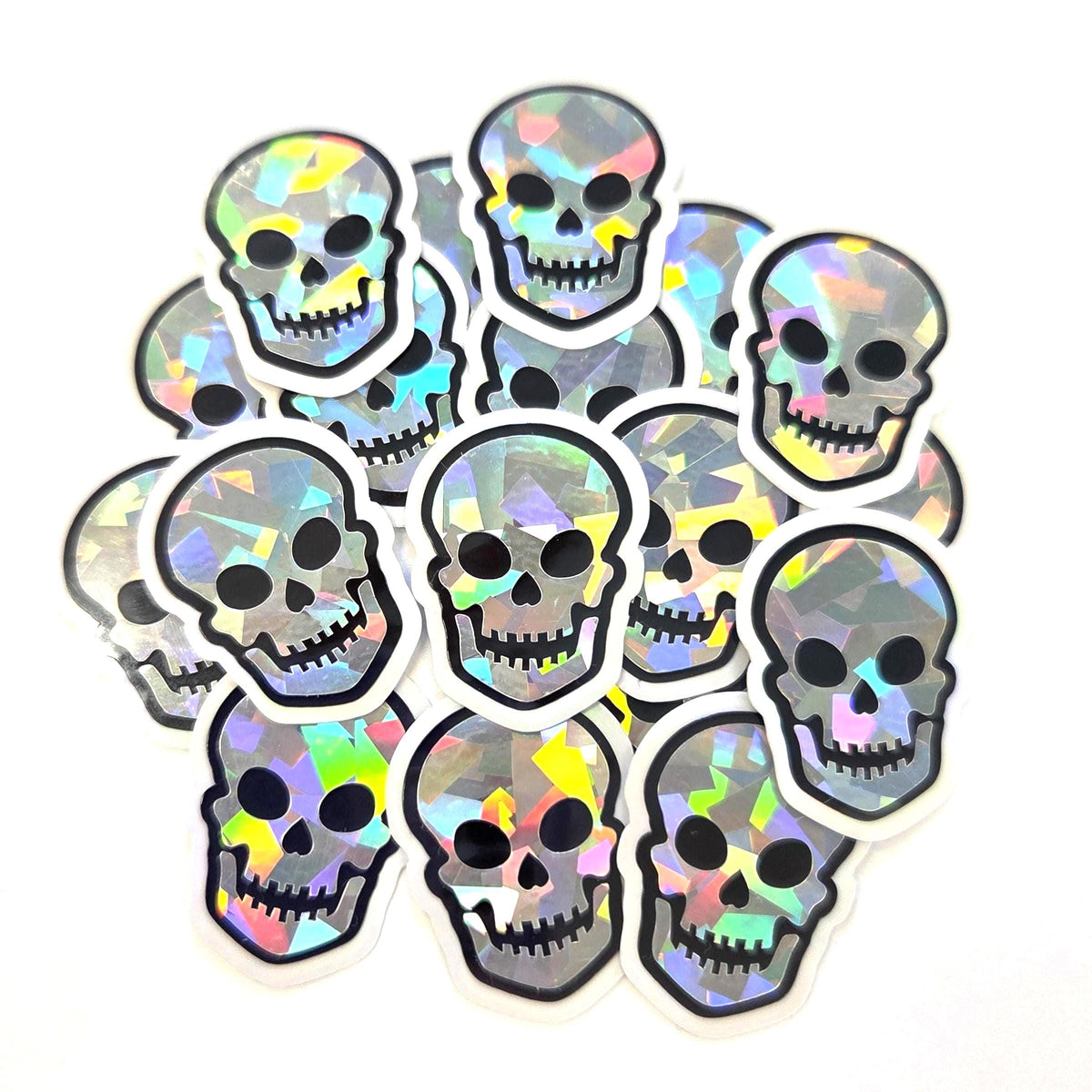 Sparkly Skulls Die Cut Sticker Set for Halloween, spooky season crafts