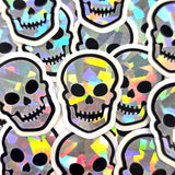 Sparkly Skulls Die Cut Sticker Set for Halloween, spooky season crafts