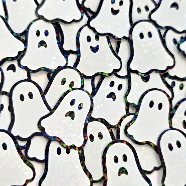 Ghosts Die Cut Sticker Set for Halloween crafts, Trick or Treat bags, spooky season stickers.