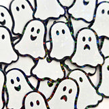 Ghosts Die Cut Sticker Set for Halloween crafts, Trick or Treat bags, spooky season stickers.