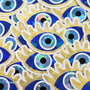 Blue Evil Eye with Gold Lashes, Die Cut Sticker Set for autumn crafts, mystical decor, good luck symbol.