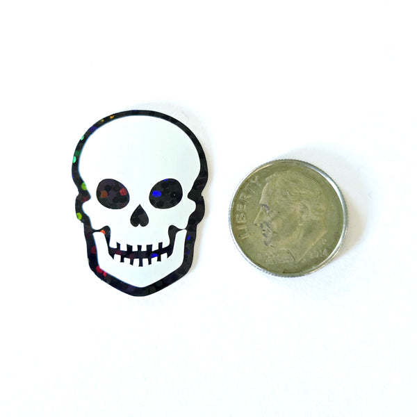 Black and White Skulls Die Cut Sticker Set for Halloween, spooky season crafts